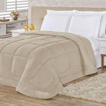 Coberdrom 100% Algodão Malha Com Manta Microfibra Queen 01 Peça - Caqui.