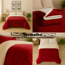 Coberdrom Alaska Casal Queen Vermelho Liso Colorido para Cama Grande Box Luxuoso 2.20 por 2.40