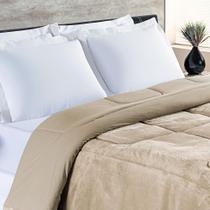 Coberdrom Allure Queen Dupla Face Manta Plush 1 Peça Cáqui