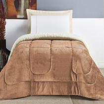 Coberdrom Apollo Solteiro Sherpa Manta Flannel Toque Lã de Carneiro - Rosa Alaranjado Apricot