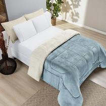 Coberdrom Casa Scarpa Apollo King Sherpa Pele De Carneiro + Manta Flannel - Azul Quartzo Coberdrom Casa Scarpa Apollo King Sherpa Pele De Carneiro + Manta Flannel - Azul Quartzo