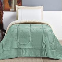 Coberdrom Casa Scarpa Apollo Solteiro Sherpa Manta Flannel Toque Lã De Carneiro - Verde Alecrim Coberdrom Casa Scarpa Apollo Solteiro Sherpa Manta Flannel Toque Lã De Carneiro - Verde Alecrim