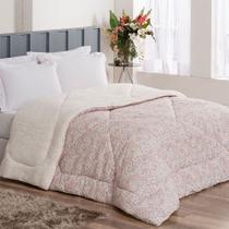 Coberdrom Casal Cama King Winter Dupla Face Estampado Com Sherpa 01 Peça