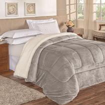 Coberdrom Casal King E Manta 1 Peça Cinza Chumbo