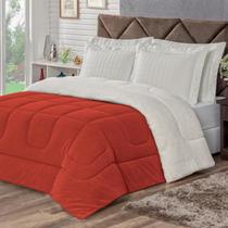 Coberdrom Casal King Veneza 1 Peça Manta Sherpa Fleece Terracota Coberdrom Casal King Veneza 1 Peça Manta Sherpa Fleece Terracota