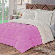 Coberdrom Casal King Veneza 1 Peça Sherpa Fleece Pink