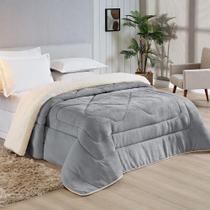 Coberdrom Casal Padrão Sherpa Pele De Carneiro Conforto 01 Peça - Cinza Coberdrom Casal Padrão Sherpa Pele De Carneiro Conforto 01 Peça - Cinza