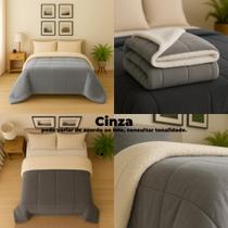 Coberdrom Casal Queen Alaska Com Sherpa Manta 150 Gramas