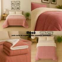 Coberdrom Casal Queen Alaska Com Sherpa Manta 150 Gramas