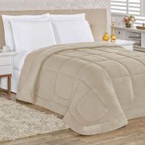 Coberdrom Casal Queen Dupla Face Manta e Malha Quentinho Confortável 1 Peça - Cáqui