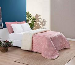 Coberdrom Casal Queen Edredom Petit Poa Estampado Dupla Face