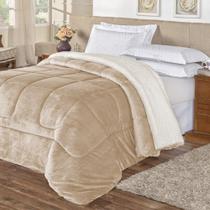 Coberdrom Casal Queen Sherpa Pele De Carneiro Everest 01 Peça - Caqui Coberdrom Casal Queen Sherpa Pele De Carneiro Everest 01 Peça - Caqui