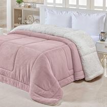 Coberdrom Casal Queen Size Pele de Carneiro Sherpa Edredom com Mantinha Manta Soft Microfibra Dupla Face