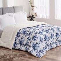 Coberdrom Casal Queen Winter 100% Algodão 01 Peça - Floral Azul Coberdrom Casal Queen Winter 100% Algodão 01 Peça - Floral Azul