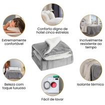 Coberdrom Casal Sherpa Queen Dupla Face Premium pele de carneiro Super Macio , luxuoso e aconchegante , 1,90,.2,10 cinza e branco Coberdrom Casal Sherpa Queen Dupla Face Premium pele de carneiro Super Macio , luxuoso e aconchegante , 1,90,.2,10 cinza e branco