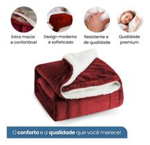 Coberdrom Casal Sherpa Queen Dupla Face Premium pele de carneiro Super Macio , luxuoso e aconchegante , 2,20,.2,40 vermelho e branco Coberdrom Casal Sherpa Queen Dupla Face Premium pele de carneiro Super Macio , luxuoso e aconchegante , 2,20,.2,40 vermelho e branco