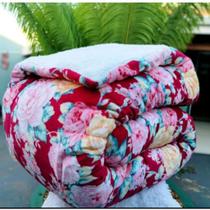 Coberdrom Cobertor Casal Queen Estampado Dupla Face Plush e Sherpa pele carneirinho ESTAMPA EXCLUSIVA