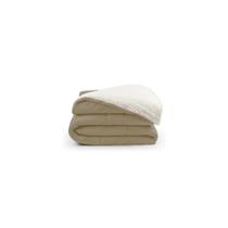 Coberdrom Cobertor Casal Queen Soft e Sherpa de Carneiro Dupla Face Macio Cor: Bege