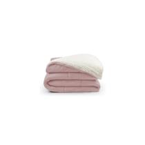 Coberdrom Cobertor Casal Queen Soft e Sherpa de Carneiro Dupla Face Macio Cor: Rosa