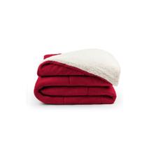 Coberdrom Cobertor Dupla Face 1 Peça King Manta Soft e Sherpa de Carneiro Valle 100% Poliéster - Marsala