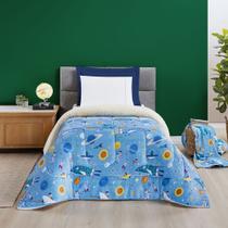 Coberdrom Cobertor Fantasy Solteiro Infantiil Sherpa Manta Toque Lã de Carneiro - Astronauta - Azul Coberdrom Cobertor Fantasy Solteiro Infantiil Sherpa Manta Toque Lã de Carneiro - Astronauta - Azul