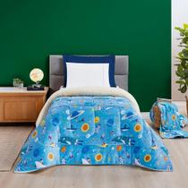 Coberdrom Cobertor Fantasy Solteiro Infantiil Sherpa Manta Toque Lã De Carneiro - Astronauta Coberdrom Cobertor Fantasy Solteiro Infantiil Sherpa Manta Toque Lã De Carneiro - Astronauta