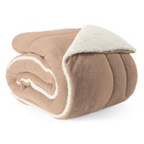 Coberdrom Cobertor King 1 Peça Maya Manta Soft e Sherpa de Carneiro 100% Poliéster - Bege Coberdrom Cobertor King 1 Peça Maya Manta Soft e Sherpa de Carneiro 100% Poliéster - Bege