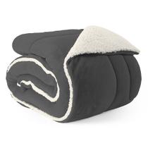 Coberdrom Cobertor Queen 1 Peça Maya Manta Soft e Sherpa de Carneiro 100% Poliéster - Cinza Coberdrom Cobertor Queen 1 Peça Maya Manta Soft e Sherpa de Carneiro 100% Poliéster - Cinza