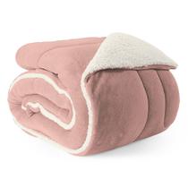 Coberdrom Cobertor Queen 1 Peça Maya Manta Soft e Sherpa de Carneiro 100% Poliéster - Rosê Coberdrom Cobertor Queen 1 Peça Maya Manta Soft e Sherpa de Carneiro 100% Poliéster - Rosê