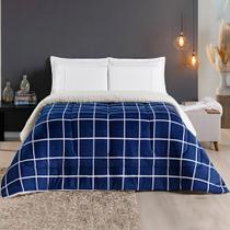 Coberdrom Cobertor Solteiro Manta Sherpa Dupla Face Austin Grid Coberdrom Cobertor Solteiro Manta Sherpa Dupla Face Austin Grid