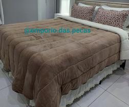 Coberdrom de Sherpa Pele de Carneiro Queen Caqui Coberdrom de Sherpa Pele de Carneiro Queen Caqui
