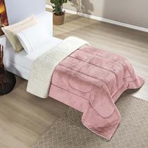 Coberdrom Diamond Solteiro Sherpa Com Manta Flannel 01 Peça - Rosa - 100% Poliéster Coberdrom Diamond Solteiro Sherpa Com Manta Flannel 01 Peça - Rosa - 100% Poliéster
