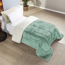 Coberdrom Diamond Solteiro Sherpa Com Manta Flannel 01 Peça - Verde Alecrim - 100% Poliéster Coberdrom Diamond Solteiro Sherpa Com Manta Flannel 01 Peça - Verde Alecrim - 100% Poliéster