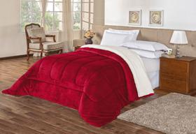 Coberdrom Dupla Face Com Sherpa - Diversas Cores - Cama Queen