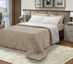 Coberdrom Dupla Face Com Sherpa Liso King 2,50mx2,90m Marrom