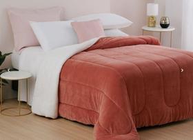 Coberdrom Dupla Face Liso Queen -Canvas Rose