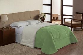 coberdrom edredom atenas solteiro 150x240 pele carneiro sherpa/manta soft verde claro -