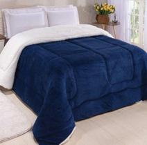 Coberdrom Edredom Cobertor Dupla Cama Casal Queen Azul Marinho - ALASKA
