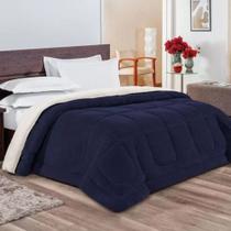 Coberdrom Edredom Cobertor Sherpa Lã Pele De Carneiro Cama Casa Queen 2,20 x 2,40