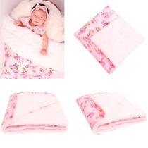 Coberdrom Edredom com Sherpa para Bebê Floral Rosa 01 Peça Coberdrom Edredom com Sherpa para Bebê Floral Rosa 01 Peça