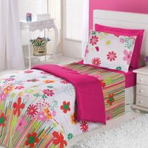 Coberdrom Edredom Solteiro Alegria Dupla Face Gardem - Pink Coberdrom Edredom Solteiro Alegria Dupla Face Gardem - Pink