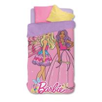 Coberdrom Edredrom Fleece Barbie Dupla Face Infantil Personagens - Lepper