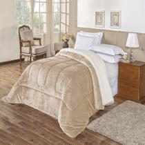 Coberdrom Everest casal king size manta sherpa lã carneiro 1 peça cáqui