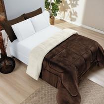 Coberdrom Everest Casal Queen Manta Sherpa 100g - Tabaco