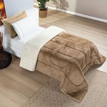 Coberdrom Everest Solteiro Manta Sherpa 100g - Cáqui