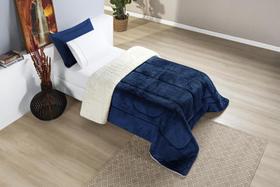 Coberdrom Everest Solteiro manta sherpa lã carneiro bem quentinho 1 peça Azul Marinho Coberdrom Everest Solteiro manta sherpa lã carneiro bem quentinho 1 peça Azul Marinho