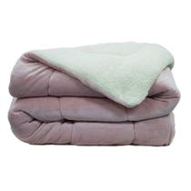Coberdrom Flannel Sherpa Queen 245X220Cm Rose Naturalle
