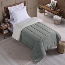 Coberdrom Fleece Soteiro Com Sherpa Noruega Cinza 1 Peça