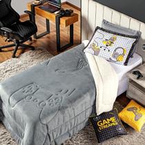 Coberdrom Game Streamer Cinza Queen 03 Peças Dupla Face Sherpa e Mantinha Coberdrom Game Streamer Cinza Queen 03 Peças Dupla Face Sherpa e Mantinha