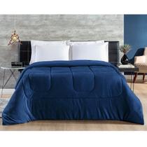 Coberdrom Hot Quente Casal Queen Malha 140g 100% Algodão Manta Flannel Dupla Face - Azul Marinho Coberdrom Hot Quente Casal Queen Malha 140g 100% Algodão Manta Flannel Dupla Face - Azul Marinho